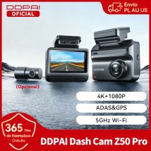 Cámara para Auto DDPAI Z50 Pro 4K, DVR con Pantalla IPS de 3'', WiFi 5GHz, GPS, ADAS, Monitor de Estacionamiento 24H, Cámara Delantera y Trasera