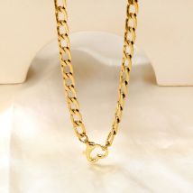 Trendige Hip-Hop-Halskette mit vergoldetem Herz aus Edelstahl, modisches High-End-Alltagsaccessoire für Mädchen, Schmuck, Geschenk
