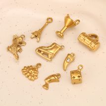 3 Stücke Antike Lotus/Gecko/Indische OX Horn Charms Edelstahl Kaffeetasse Anhänger DIY Halskette Armband Schmuck Machen Zubehör