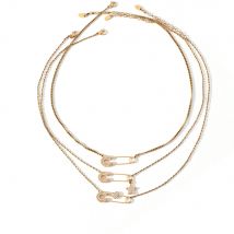 Gold Color Silver Chain Star Heart Pin Pendant Necklace For Women 316 Stainless Steel Gold-PlatedNecklace Femme Fashion Jewelry