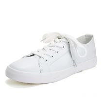 White Women Casual Shoes Walking Flats for Youth Girls Outdoor Trainers Comfortable Skateboard Shoe Ladies Thick Sole Footwear