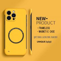 Ultra cienkie, twarde, magnetyczne etui na telefon bez ramki do iPhone'a Magsafe 15 14 Pro Max 13 12 Mini 11 Pro Max Matte Color Solid Cover