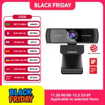AUSDOM AW651 HDR 2K Webcam Computer aziendale Fotocamera con messa a fuoco automatica 1080P 60FPS con doppi microfoni con cancellazione del rumore per videoconferenze