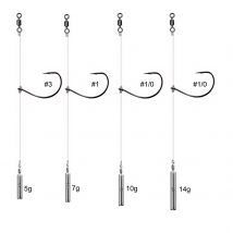 5pcs Drop Shot Rig with Fishing Weight Sinker 5g-14g Surf Fishing Rig Texas Rig for Swimbaits Soft Plastic Lure Worm Grubs