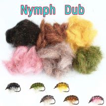 2 g/Packung Feine Fasern Nymph Flash Dub Fliegenbindematerial für Scuds Nymphen Garnelen Körper und Forelle Bass Lachs Fliegenfischen Köder