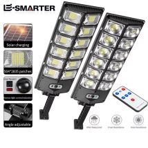 Luci a LED solari per esterni Lampada da parete super luminosa impermeabile da 8000 Lm con lampione da giardino con telecomando e sensore di movimento