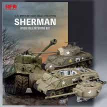 RyeField 5042 1/35 US M4A3 76 W HVSS Sherman mittlerer Panzer mit beweglichem Raupen und komplett internem Bastelspielzeug, Kunststoff-Montagemodellbausatz
