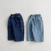 2025 Autumn New Children Jeans Boys Girls Loose Trousers Baby Denim Pants Kids Casual Pants Fashion Children Clothes