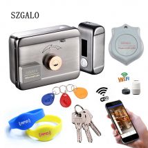 WiFi Control Electric Lock Gate Lock Access Control System Electronic Integrated RFID Door Rim Lock with Ring Remote AUTO Close