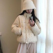 Winter Korea Print Baumwolle Mäntel Tops Schnee tragen Jacken elegante Freizeit mode neue Chaqueta lose Frauen warme Jaqueta Casaco