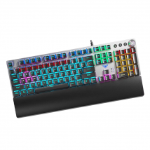 AULA F2088 Mechanical keyboard wired gaming keyboard multi-functional knob 104-key rainbow backlit keyboard macro programmin