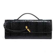 Luxuriöse Damen-Handtasche mit Schlangenleder-Prägung, Designer-Umhängetasche mit Griff oben, PU-Leder, Abendparty, Geldbörse, Clutch, Umhängetasche