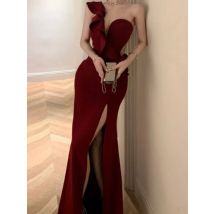 American sexy Abendkleid Bankett hoch taillierte Fischschwanz Cocktail lange Kleider elegante Temperament Vestido