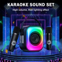 Onikuma altoparlante Wireless multifunzione con 2 microfoni lettore musicale portatile RGB HIFI Stereo Surround RGB luce LED colorata