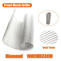 100x33cm Car Aluminum Front Bumper Mesh Sheet Diamond Shape Vehicle Body Modified Grille Tool Exterior Protective Tools