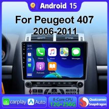 Android 15 Carplay Radio Multimedia para Peugeot 407 CC 407CC SW 2004-2011 navegación vídeo DVD Autoradio estéreo BT unidad principal