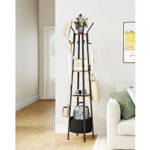 Hzuaneri Appendiabiti con ampio cestino portaoggetti, appendiabiti con 3 ripiani e 16 ganci per sciarpe, borse, cappelli, per ingresso, camera da letto