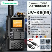 Quansheng-interfono UV-K6 (99), Radio de banda de aire de 5W, carga Tyep C, UHF, VHF, DTMF, FM, codificador, frecuencia inalámbrica NOAA