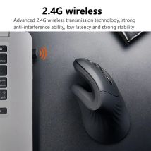 Warvank U2 Mouse wireless verticale ergonomico ottico confortevole silenzioso mouse da ufficio DPI regolabile 800/1200/1600 per PC portatile