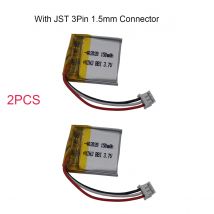 2pcs 3.7V 150mAh Polymer Li Lipo Battery 402020 Thermistor 3 Wire JST 3Pin 1.5mm Plug For Mouse Bluetooth Smart Watch Sat Nav