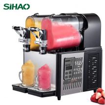 Macchina per granita commerciale SIHAO da 340 W - Doppi serbatoi da 3 litri con controllo della temperatura per bevande ghiacciate in caffetterie e fast food