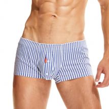 SEOBEAN Cotton Striped Boxers Underwear Men Boxer Shorts Mens Underpants Home Shorts No elastic Loose Lounge Pajama Shorts