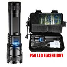 Leistungsstarke Taschenlampen Typ C wiederaufladbare Zoom-Taschenlampe Hochleistungs-LED-Taschenlampe Eingebauter Akku für Camping-Notfalllampe