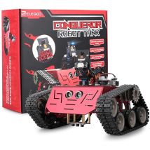 ELEGOO Conqueror Robot Tank con UNO R3, telecomando IR ecc. Kit robotico per auto giocattolo intelligente ed educativo compatibile con Arduino