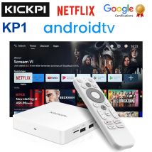 KICKPI KP1 Google e Netflix TV Box Android 12 Amlogic S905Y4 2GB 32GB Supporto AV1 1080P H.265 4K Wifi BT Lettore multimediale con ingresso vocale