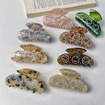 Neue Mode Einfache 8,5 CM Strass-Verkrustete Greif Clip Retro Essigsäure Shark Clip Haar Zubehör