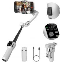 AOCHUAN 3-Axis Handheld Gimbal Phone Stabilizer with Extension Rod  8.0 Anti Shake Face Tracking for Phone Outdoor Shooting Vlog