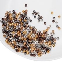 30-500 pz/lotto 2-10mm Colore Oro Rotondo Del Distanziatore Bead Sfera End Perline di Seme di Metallo Per La Collana Del Braccialetto Gioielli FAI DA TE Che Fanno Accessori