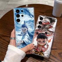 Nezha Telefon Fall Für Samsung S25 Ultra Funda Galaxy S24 Plus S23 S22 S21 S20 FE Transparent Stoßfest Weiche Silikon Abdeckung coque