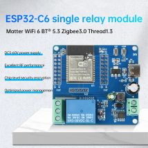 ESP32-C6 Wi-Fi Bluetooth Development Board DC 5-60V Single-Channel Relay Module Type-C Interface