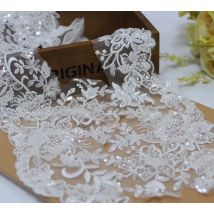 1 Yard bestickte Blumen-Spitzenbesätze für Hochzeitskleid, Nähzubehör, Borten, luxuriöse Stoffe, Kleidungsdekoration