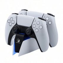 Stazione di ricarica wireless per giochi per PS5 con doppio dock per caricabatterie rapido e indicatori di ricarica a LED