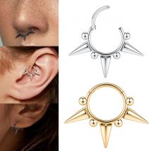 1-3PCS Tytan 16G 1.2mm Zawiasowy pierścień do nosa Hoop Septum Hoop Ring Tragus Rook Ring Piercing Biżuteria Lip Labret Ring Set Chrząstka
