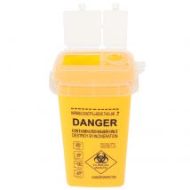 Yellow Sharps Container 10 Inch Medical Waste Bucket Compact Design Multipurpose Storage Health Care Syringe Disposal Box Needle