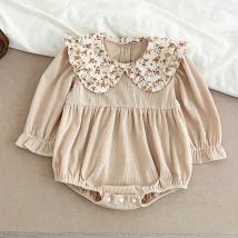 2023 neue Kleinkind Baby Mädchen Strampler Frühling Kinder Kleidung Rüschen Lange Ärmeln Baumwolle Baby Kleidung Blume Baby Mädchen Overall
