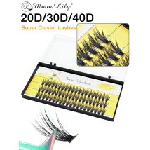 Moonlily Supper 10D/20D/30D Lashes Cluster Eyelash Extension Natural Black 3D Volume Effect Faux Bunche Individual Makeup Cilias