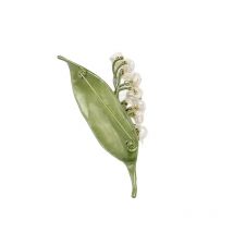 Women's High-end Exquisite and Simple Pearl Lily of The Valley Flower Brooch Pin Woman Wedding Accessories Brooches Jewelry
