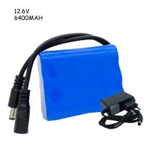 6400 mAh 12,6 V Li-Ionen-Akku mit BMS und Ladegerät, 18650 wiederaufladbare Batterien, Volt für Taschenlampe, DIY-Notstromversorgung