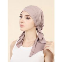 New Solid Color Crinkle Women's Hijab Caps Muslim Ladies Turban Bonnet Long Tail Head Wrap Head Scarf Indian Hats