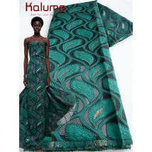 Kalume 2025 African Gilding Jacquard Fabric High Quality Brocade Tulle Jacquard Lace Fabric For Sewing Party Women Dress F4425