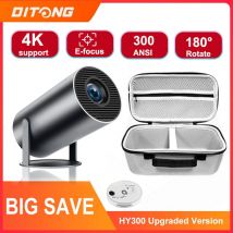 Projektor DITONG HY300 Plus HD przenośny projektor 4K Android LED Video Kino Domowe Telefon mini Projektor Filmowy HY300 pro