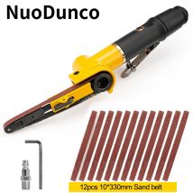 10*330mm Luft Band Sander Set Industrie Grade Pneumatische Winkel Grinder Polieren Werkzeug für Metall Schleifen mit 12 stücke Sand Gürtel