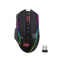 Ratón inalámbrico para juegos Redragon M991, ratón para jugadores con cable/inalámbrico de 19000 DPI con retroiluminación RGB de tecla de fuego rápida