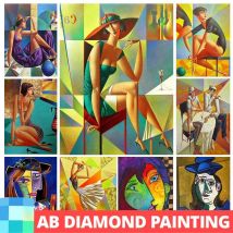Ab Diamant Malerei Kits abstrakte Figur Stickerei 5d DIY volle quadratische runde Diamant Mosaik Kreuz stich Wohnkultur