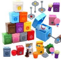 Baby Montessori Lernspielzeug Ozean Tier Fingerpuppe Geschenkset 10, nummeriertes und passendes Spiel Feinmotorik-Sortierspielzeug für Kleinkinder