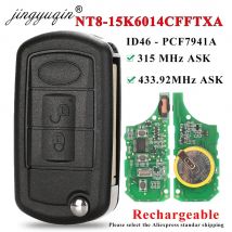jingyuqin Rechargeable 315Mhz /433MHz ID46 PCF7941 Flip Remote Control Car Key Fob For Range Rover Sport Land Rover Discovery 3